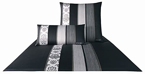 elegante JOOP! Mako-Satin Ornament Stripes schwarz 80/80 155/220 von Joop!