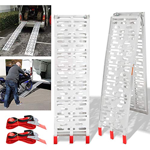 Joparri 2X Auffahrrampe Faltbare Verladerampe 340 kg * Pro Paar Verladerampe verzinkter Stahl Motorradrampe Antirutsch Verladeschiene Motorrad ATV Quad PKW Auto Laderampe, Reifenbreite bis 30cm Joparri 2X Auffahrrampe Faltbare Verladerampe 340 kg * Pro Paar Verladerampe verzinkter Stahl Motorradrampe Antirutsch Verladeschiene Motorrad ATV Quad PKW Auto Laderampe, Reifenbreite bis 30cm von Joparri