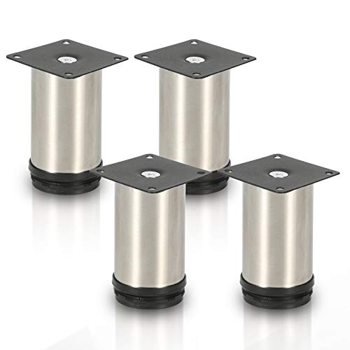 Joparri 4er Set Möbelfüße Höhe 100 mm Edelstahl Sockelfüße für Möbel, Küchenschränke Tischfuß Sofafuß Belastbar bis 250 Kg von Joparri