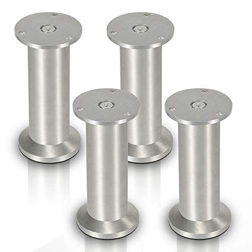 Joparri 4er Set Möbelfüße Höhe 180mm, Aluminium Möbelbeine Belastbar bis 250 Kg, Runde Tischfuß Sofafüße, Sockelfuß für Möbel Joparri 4er Set Möbelfüße Höhe 180mm, Aluminium Möbelbeine Belastbar bis 250 Kg, Runde Tischfuß Sofafüße, Sockelfuß für Möbel von Joparri