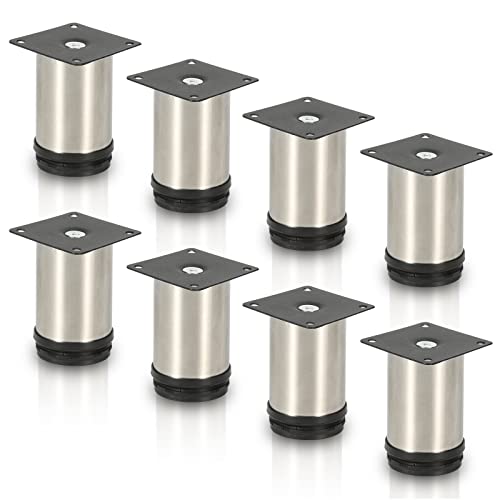 Joparri 8er Set Möbelfüße Höhe 100 mm Edelstahl Sockelfüße für Möbel, Küchenschränke Tischfuß Schrankfüße Belastbar bis 250 Kg von Joparri