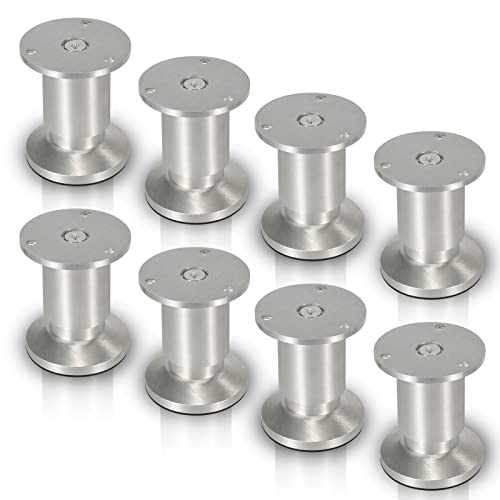 Joparri 8er Set Möbelfüße Höhe 100mm, Aluminium Möbelbeine Belastbar bis 250 Kg, Runde Tischfuß Sofafüße, Sockelfuß für Möbel von Joparri