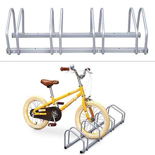Joparri Fahrradständer für 4 Fahrräder, Fahrradhalterung auf dem Boden, Aufstellständer für Fahrradaufhängung, Fahrradhalter aus Metall, Bodenständer, draußen Mehrfachständer für Mountainbikes von Joparri