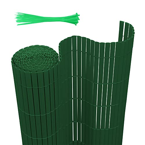 Joparri PVC Sichtschutzmatte, Sichtschutz Garten Sichtschutzzaun PVC Sichtschutzstreifen 3-Gewicht-Verstärkung, UV-beständig Terrasse, Grün, 80 x 800 cm von Joparri