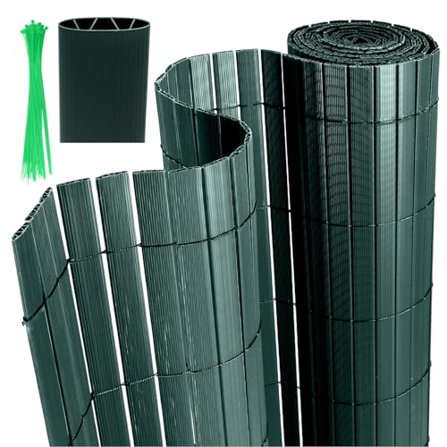 Joparri PVC Sichtschutzmatte, Windschutz UV-beständig Sichtschutz, PVC Sichtschutzzaun mit Kabelbindern, 4-Gewicht-Verstärkung Balkonverkleidung Blickdicht, Balkon Zaun, 90 x 300 cm, Grün Joparri PVC Sichtschutzmatte, Windschutz UV-beständig Sichtschutz, PVC Sichtschutzzaun mit Kabelbindern, 4-Gewicht-Verstärkung Balkonverkleidung Blickdicht, Balkon Zaun, 90 x 300 cm, Grün von Joparri