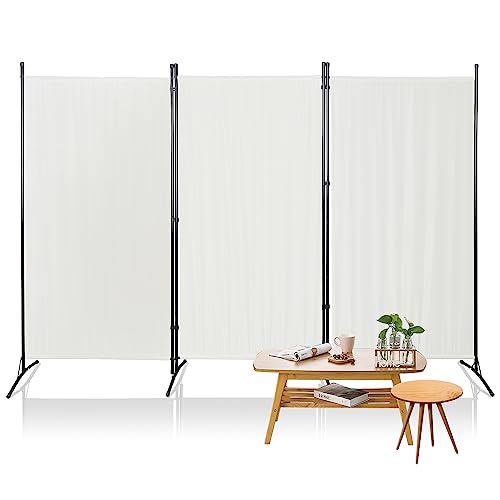 Joparri Paravent Trennwand 3 Teilig 260x180cm, Raumteiler Klappbar Freistehend Sichtschutz, Raumtrenner Innen, Faltbildschirm für Büros (Beige) von Joparri