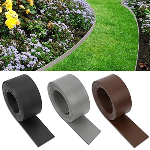 Joparri Rasenkante Kunststoff Grau 25 m (100/2 mm) Beeteinfassung Beetumrandung Mähkante Gartenumrandung Verschiedene Längen erhältlich Beetumrandung 10m 20m 25m 30m 50m von Joparri