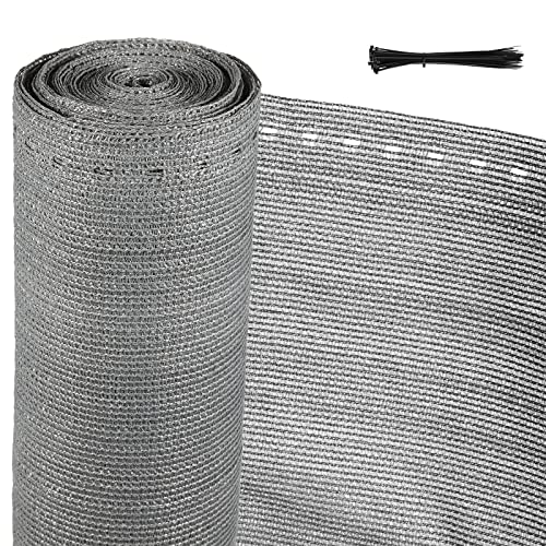 Joparri Schattiernetz, 150 g/m² HDPE Schattiergewebe, Sichtschutz Zaun, Schattennetz Verschiedene Abmessungen (Schattierwert ca. 90%) Sonnenschutz Windschutz Zaunblende, 1,5 x 20 m, Anthrazit von Joparri