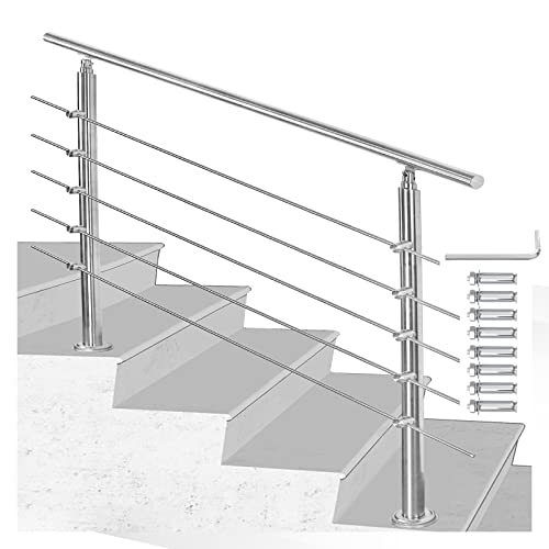 Joparri Treppengeländer Edelstahl Außen & Innen 160 cm, Balkongeländer Ø42mm mit 5 Querstreben und Zubehör, Winkelverstellbar für Treppen Garten Hauseingang Brüstung Balkon Joparri Treppengeländer Edelstahl Außen & Innen 160 cm, Balkongeländer Ø42mm mit 5 Querstreben und Zubehör, Winkelverstellbar für Treppen Garten Hauseingang Brüstung Balkon von Joparri