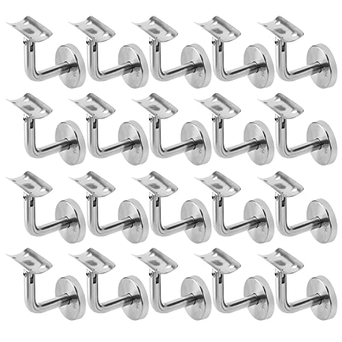 Jopassy 25 Stück Edelstahl Handlaufträger Ø50 handlaufstütze Geländer Handlaufhalter Edelstahl Wand handlauf halterung Handlauf Befestigung für Wandbefestigungen/Stützung (Silber) von Jopassy