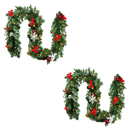 Jopassy 2er Set 5m Weihnachtsgirlande mit 100 warmweißen LEDs Weihnachten Dekoration Weihnachtsdeko Kranz Tannengirlande mit Kugeln Lichterkette Jopassy 2er Set 5m Weihnachtsgirlande mit 100 warmweißen LEDs Weihnachten Dekoration Weihnachtsdeko Kranz Tannengirlande mit Kugeln Lichterkette von Jopassy