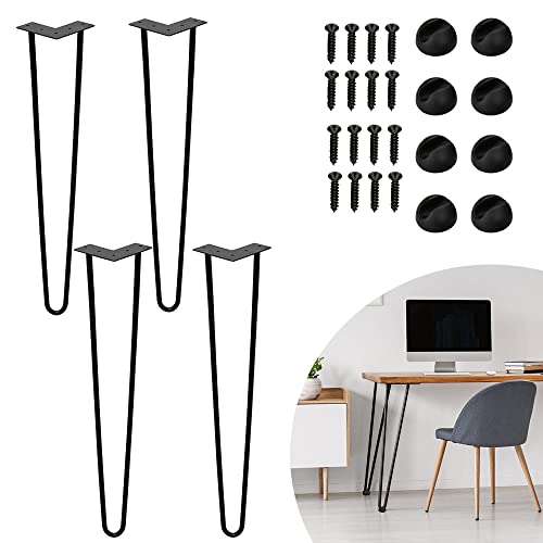 Jopassy 4Stück Hairpin Legs Haarnadel Tischbeine Tischkufen Metall schwarz Tischgestell Möbelbein Tischzubehör DIY 15cm-72cm, für Esstisch Couchtisch Schreibtisch von Jopassy