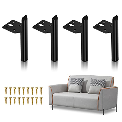 Jopassy 4er Set Metall Möbelbeine,Schrankfüße für möbel, mit Schrauben Höhe 130 mm | Belastbar bis 600 KG, Table Legs für Sofa Möbelfüße Schreibtisch Stühle, Bett und Sofa - Schwarz von Jopassy