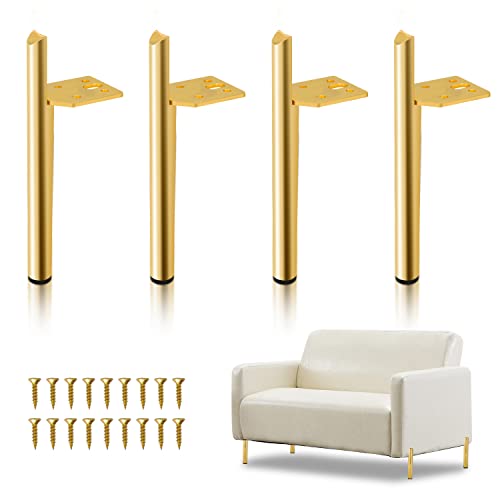 Jopassy 4er Set Metall Möbelbeine,Schrankfüße für möbel, mit Schrauben Höhe 200 mm | Belastbar bis 600 KG, Table Legs für Sofa Möbelfüße Schreibtisch Stühle, Bett und TV-Schrank - Gold von Jopassy