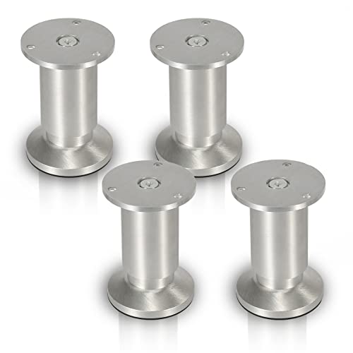 Jopassy 4er Set Möbelbeine| Aluminium Gebürstet | Schrankfüße Höhenverstellbar Füße für möbel, mit Schrauben,Höhe 120 mm | Belastbar bis 250 KG, für Sofa Möbelfüße Schreibtisch Stühle Tischfuß Jopassy 4er Set Möbelbeine| Aluminium Gebürstet | Schrankfüße Höhenverstellbar Füße für möbel, mit Schrauben,Höhe 120 mm | Belastbar bis 250 KG, für Sofa Möbelfüße Schreibtisch Stühle Tischfuß von Jopassy