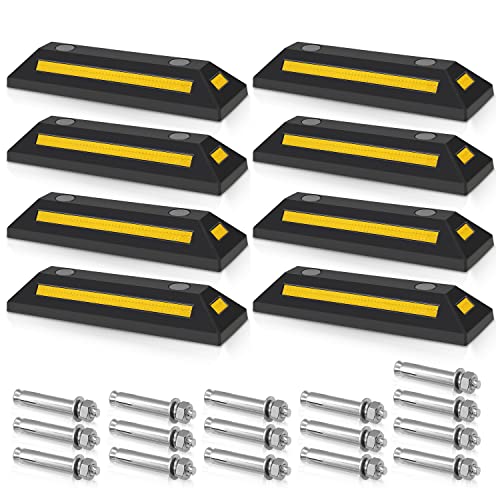 Jopassy 8 x Gummi Radstopper mit Dehnschraube, 54x15x10cm Parkplatzbegrenzung, Parkplatzsperre mit Gelb Reflektierende Streifen, Parkstopper, Parkplatzsperren für Parkplätze Garage Parkhäuser Jopassy 8 x Gummi Radstopper mit Dehnschraube, 54x15x10cm Parkplatzbegrenzung, Parkplatzsperre mit Gelb Reflektierende Streifen, Parkstopper, Parkplatzsperren für Parkplätze Garage Parkhäuser von Jopassy