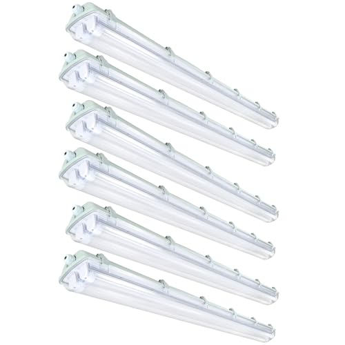 Jopassy 8er Pack LED Feuchtraumleuchte 120 cm 4500K Neutralweiß 2x 18W T8 Röhre 3600lm IP65 Wasserfest Wannenleuchte Kellerleuchte Feuchtraum für Garage Keller Bad Büro Warenhaus von Jopassy