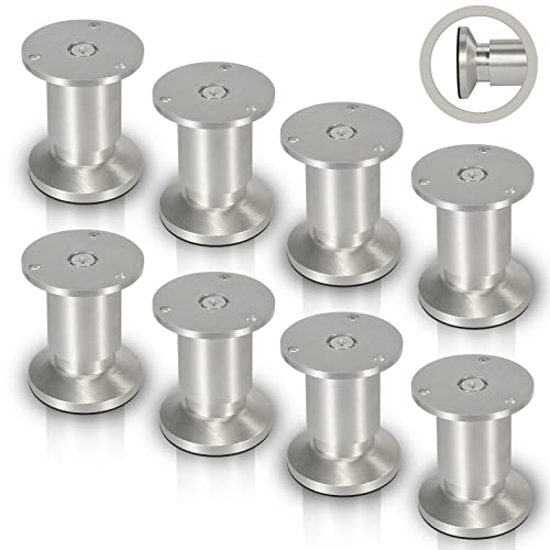 Jopassy 8er Set Möbelbeine| Aluminium Gebürstet | Schrankfüße Höhenverstellbar Füße für möbel, mit Schrauben,Höhe 100 mm | Belastbar bis 250 KG, für Sofa Möbelfüße Schreibtisch Stühle Tischfuß von Jopassy