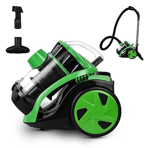 Jopassy Beutelloser Staubsauger, Leichter 900W Staubsauger mit 3L Staubbehälter Zusatzdüsen für Teppiche, Hartböden, Tierhaare und Staub von Jopassy