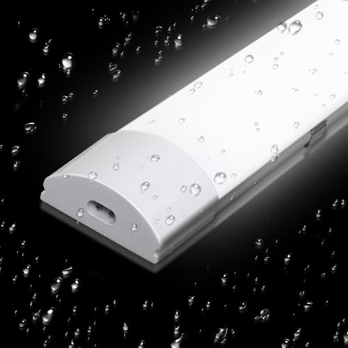Jopassy Feuchtraumleuchte LED 150cm Neutralweiß IP65 Wasserfest feuchtraumlampe Werkstattlampe leuchtstofflampe Wannenleuchte lampe feuchtraum Leuchte für Garage Keller Bad Büro Warenhaus von Jopassy