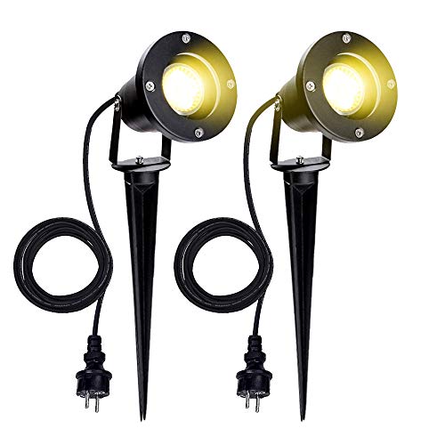 Jopassy Gartenbeleuchtung LED, 2er Set LED Gartenleuchte mit Erdspieß, IP65 Wasserdicht GU10 LED Gartenstrahler Warmweiß 3000K, Wegbeleuchtung für Außen Garten Rasen Jopassy Gartenbeleuchtung LED, 2er Set LED Gartenleuchte mit Erdspieß, IP65 Wasserdicht GU10 LED Gartenstrahler Warmweiß 3000K, Wegbeleuchtung für Außen Garten Rasen von Jopassy