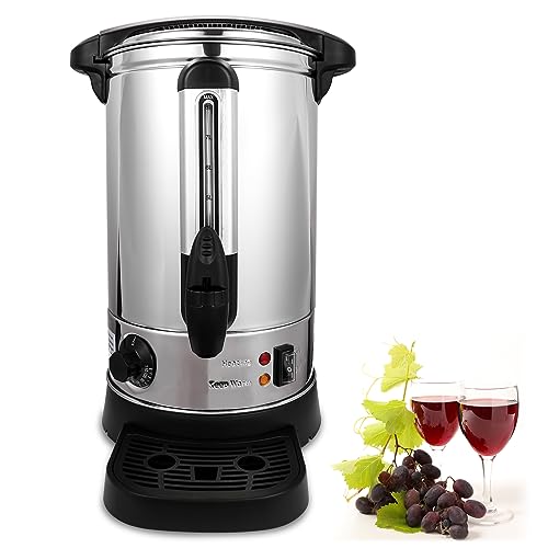 Jopassy Glühweinkocher, 8L Glühweinkocher mit Zapfhahn Thermostat,1500W Glühweintopf Edelstahl mit Wasserstandsanzeige,Glühweinkessel Einstellbare Temperatur von 30-110°C,Heißgetränkespender von Jopassy
