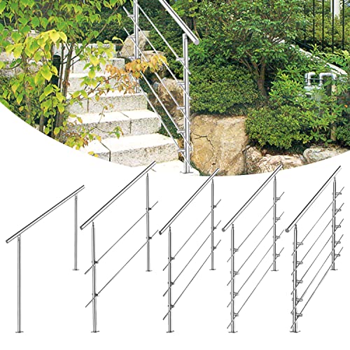 Jopassy Handlauf Edelstahl treppengeländer 180cm, 5 Querstangen für Innen- und Außenbereich - Sicheres und langlebiges Treppengeländer von Jopassy