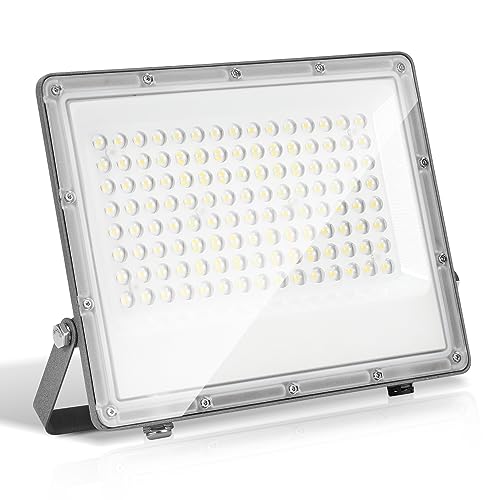 Jopassy LED Strahler Außen Fluter 100W Aussenstrahler 9900lm super hell Flutlicht 6000k Kaltweiß IP65 Wasserdicht Außenstrahler für Sportplatz Rasenflächen Hinterhof Auffahrt Garage von Jopassy