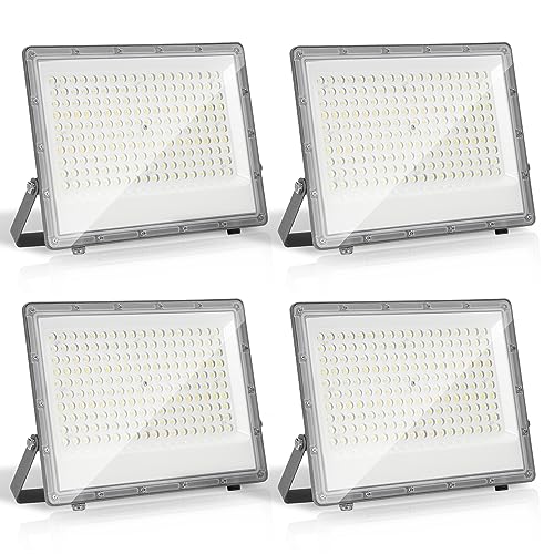 Jopassy LED Strahler Außen Fluter 4er 150W Aussenstrahler 14850lm super hell Flutlicht 6000k Kaltweiß IP65 Wasserdicht Außenstrahler für Sportplatz Rasenflächen Hinterhof Auffahrt Garage von Jopassy