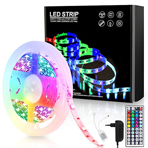 Jopassy LED Strip 4m, RGB SMD5050 LED Streifen mit 44 Tasten Fernbedienung, Farbwechsel LED band fur die Beleuchtung von Haus von Jopassy