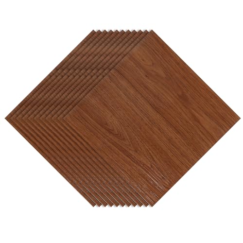 Jopassy PVC Bodenbelag Vinylboden Selbstklebend Fliesen Bodenbelag PVC-Platten für Eingangstür, Wohnzimmer, Küche, Balkon, Abstellraum 11 Fliesen/ca. 1m² Holzfarbe von Jopassy