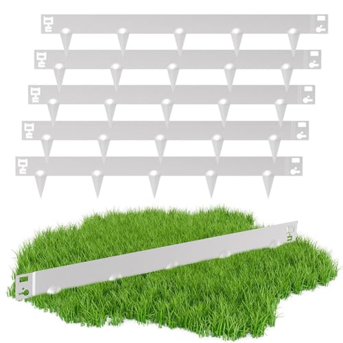 Jopassy Rasenkante Metall,beeteinfassung Metall,Mit Dornen für einfache Bodeninstallation 100x18cm Beeteinfassung Mähkante Palisade Gartenbeet, Grau (Länge 20m - Höhe 18cm) von Jopassy