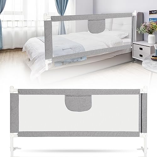 Jopassy Rausfallschutz Bett boxspringbett 180cm,Bettgitter Rausfallschutz für Kinder,Bettschutzgitter Bed Rail stabile Bauweise, Kinderbettgitter luftiges Babybettgitter für Kleinkinder Grau von Jopassy