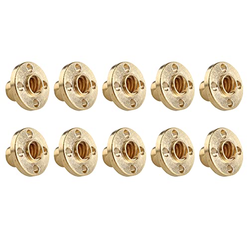 Jopto 10 Stück Messing T8 Schraube Mutter 2 mm Steigung Trapezförmig für 8 mm T8 Blei-Gewindestange Bleischraube 3D-Drucker RepRap-Teile Z-Achse Jopto 10 Stück Messing T8 Schraube Mutter 2 mm Steigung Trapezförmig für 8 mm T8 Blei-Gewindestange Bleischraube 3D-Drucker RepRap-Teile Z-Achse von Jopto