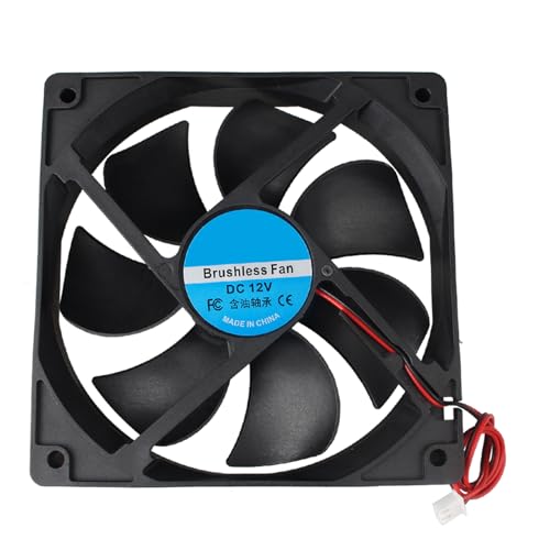 Jopto 12025 Lüfter DC 12V Bürstenloser Kühlkühler Ventilator 120x120x25mm Geräuschloser 2 pin-kühlgebläse für 3D-Drucker PC CPU Computergehäuse Lüfterkühler mit 24cm Kabel Jopto 12025 Lüfter DC 12V Bürstenloser Kühlkühler Ventilator 120x120x25mm Geräuschloser 2 pin-kühlgebläse für 3D-Drucker PC CPU Computergehäuse Lüfterkühler mit 24cm Kabel von Jopto