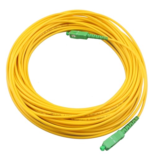 Jopto 15m LWL Glasfaserkabel SC/APC auf SC/APC Simplex Singlemode 9/125um Patchkabel LSZH Lichtwellenleiter Kompatibel mit Glasfaser bis in die Wohnung (FTTH, Fiber to The Home) von Jopto