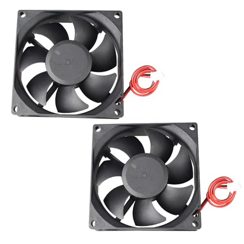 Jopto 2 Stück 8025 Lüfter DC 5V Bürstenloser Kühlkühler Ventilator 80x80x25mm Geräuschloser 2 pin-kühlgebläse mit 26cm Kabel für 3D-Drucker PC CPU Computergehäuse Lüfterkühler Jopto 2 Stück 8025 Lüfter DC 5V Bürstenloser Kühlkühler Ventilator 80x80x25mm Geräuschloser 2 pin-kühlgebläse mit 26cm Kabel für 3D-Drucker PC CPU Computergehäuse Lüfterkühler von Jopto