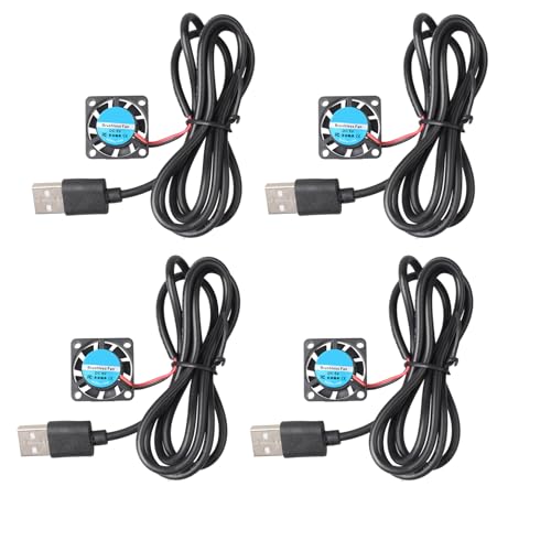 Jopto 4 Stück 2507 Lüfter DC 5V Bürstenloser Kühlkühler Ventilator 25 x 25 x 7 mm Geräuschloser Kühlgebläse mit USB-Anschluss für 3D-Drucker PC CPU Computergehäuse Lüfterkühler mit 100cm/1m Kabel Jopto 4 Stück 2507 Lüfter DC 5V Bürstenloser Kühlkühler Ventilator 25 x 25 x 7 mm Geräuschloser Kühlgebläse mit USB-Anschluss für 3D-Drucker PC CPU Computergehäuse Lüfterkühler mit 100cm/1m Kabel von Jopto