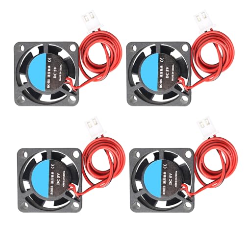 Jopto 4 Stück 2510 Lüfter DC 5V Bürstenloser Kühlkühler Ventilator 25 x 25 x 10 mm Geräuschloser 2 pin-kühlgebläse mit 30cm Kabel für 3D-Drucker PC CPU Computergehäuse Lüfterkühler Jopto 4 Stück 2510 Lüfter DC 5V Bürstenloser Kühlkühler Ventilator 25 x 25 x 10 mm Geräuschloser 2 pin-kühlgebläse mit 30cm Kabel für 3D-Drucker PC CPU Computergehäuse Lüfterkühler von Jopto