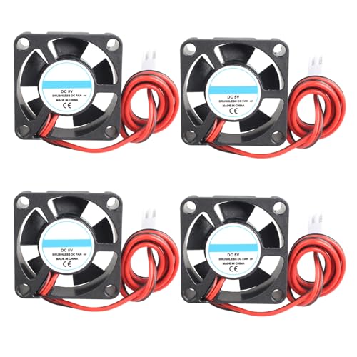 Jopto 4 Stück 3D Drucker Lüfter DC 5V 3010 Bürstenloser Kühlkühler Ventilator 30 x 30 x 10 mm Geräuschloser 2 pin-kühlgebläse mit 30 cm Kabel für 3D Drucker Zubehör Jopto 4 Stück 3D Drucker Lüfter DC 5V 3010 Bürstenloser Kühlkühler Ventilator 30 x 30 x 10 mm Geräuschloser 2 pin-kühlgebläse mit 30 cm Kabel für 3D Drucker Zubehör von Jopto