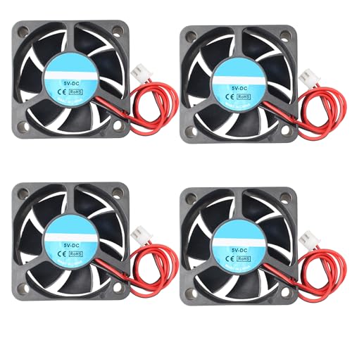 Jopto 4 Stück 5020 Lüfter DC 5V Bürstenloser Kühlkühler Ventilator 50x50x20mm Geräuschloser 2 pin-kühlgebläse mit 28cm Kabel für 3D-Drucker PC CPU Computergehäuse Lüfterkühler Jopto 4 Stück 5020 Lüfter DC 5V Bürstenloser Kühlkühler Ventilator 50x50x20mm Geräuschloser 2 pin-kühlgebläse mit 28cm Kabel für 3D-Drucker PC CPU Computergehäuse Lüfterkühler von Jopto