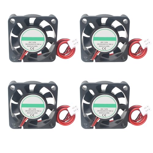 Jopto 4 Stück 3D Drucker Lüfter DC 12V 4010 Bürstenloser Kühlkühler Ventilator 40 x 40 x 10 mm Geräuschloser 2 pin-kühlgebläse mit 30 cm Kabel für 3D Drucker Zubehör Jopto 4 Stück 3D Drucker Lüfter DC 12V 4010 Bürstenloser Kühlkühler Ventilator 40 x 40 x 10 mm Geräuschloser 2 pin-kühlgebläse mit 30 cm Kabel für 3D Drucker Zubehör von Jopto