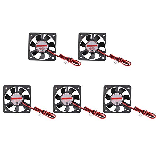 Jopto 5 Stück 3D-Drucker-Ventilator, 24 V DC, bürstenlos, leise, Kühlventilator, 2 Pin 5010, 50 x 50 x 10 mm, mit 27 cm Kabel für 3D-Drucker, Extruder, Hotend, Makerbot MK7, MK8 CPU Chip Arduino Jopto 5 Stück 3D-Drucker-Ventilator, 24 V DC, bürstenlos, leise, Kühlventilator, 2 Pin 5010, 50 x 50 x 10 mm, mit 27 cm Kabel für 3D-Drucker, Extruder, Hotend, Makerbot MK7, MK8 CPU Chip Arduino von Jopto