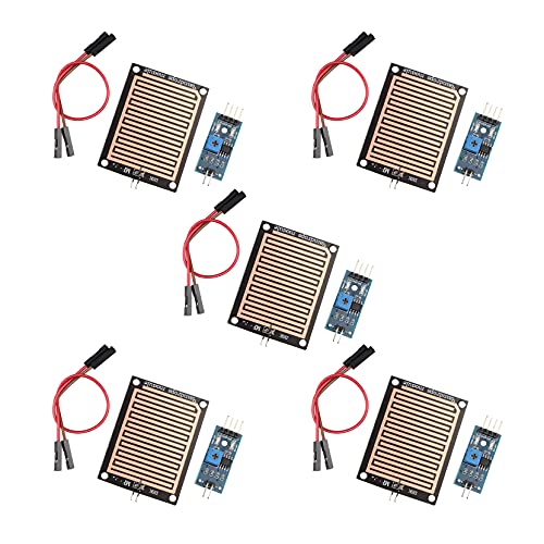 Jopto 5 Stück Regentropfen Regen Sensor Modul Regensensor Regenwasser Modul Regen Erkennung Modul 3, 3V-5V Jopto 5 Stück Regentropfen Regen Sensor Modul Regensensor Regenwasser Modul Regen Erkennung Modul 3, 3V-5V von Jopto