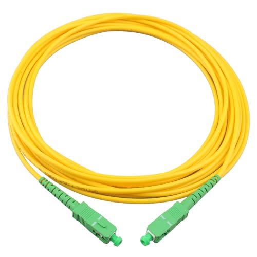 Jopto 5m LWL Glasfaserkabel SC/APC auf SC/APC Simplex Singlemode 9/125um Patchkabel LSZH Lichtwellenleiter Kompatibel mit Glasfaser bis in die Wohnung (FTTH, Fiber to The Home) von Jopto