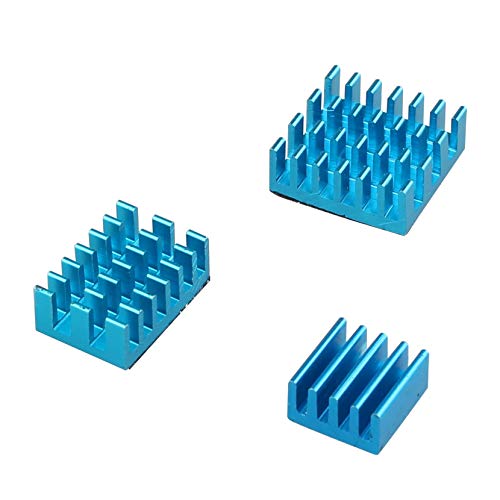 Jopto Aluminium-Kühlkörper mit Wärmeleitband, kompatibel mit Raspberry Pi 4 Modell B, Raspberry Pi 4B – Blau (Raspberry Pi Board ist nicht im Lieferumfang enthalten). von Jopto