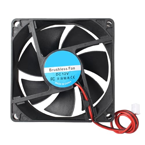 Jopto 8020 Lüfter DC 12V Bürstenloser Kühlkühler Ventilator 80x80x20mm Geräuschloser 2 pin-kühlgebläse mit 26cm Kabel für 3D-Drucker PC CPU Computergehäuse Lüfterkühler Jopto 8020 Lüfter DC 12V Bürstenloser Kühlkühler Ventilator 80x80x20mm Geräuschloser 2 pin-kühlgebläse mit 26cm Kabel für 3D-Drucker PC CPU Computergehäuse Lüfterkühler von Jopto