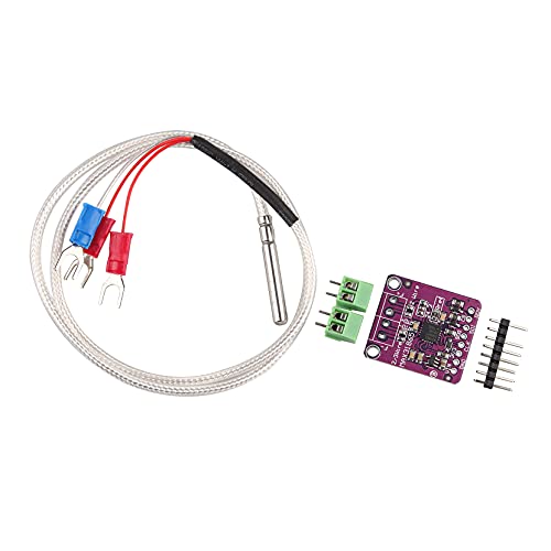 Jopto PT100 zu PT1000 MAX31865 RTD Platinum Widerstand Temperaturdetektor Thermoelement Sensor Verstärker Modul Kompatibel mit Arduino (MAX31865 Modul + PT100 Sonden Kabel 55cm) von Jopto