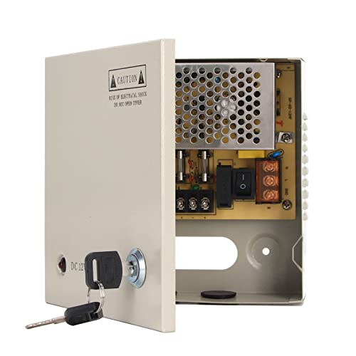 CCTV-Netzteil, 4-Kanal-Guter Schutz Schnelle Wärmeableitung Closed Circuit Power Supply Box 110V 220V für Beleuchtungssystem von Jopwkuin