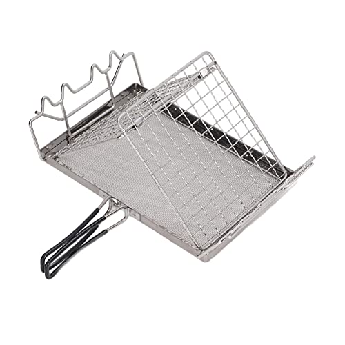 Faltbarer Gas-Toaster, Camping-Toaster, faltbar, tragbarer Camping-Kocher-Toaster, praktisch, bequem, Edelstahl Edelstahl-Camping-Toaster, stabile Struktur für Wandern von Jopwkuin